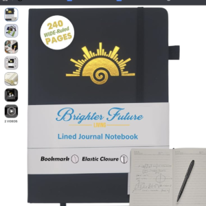 faith & focus a5 lined journal notebook brown
