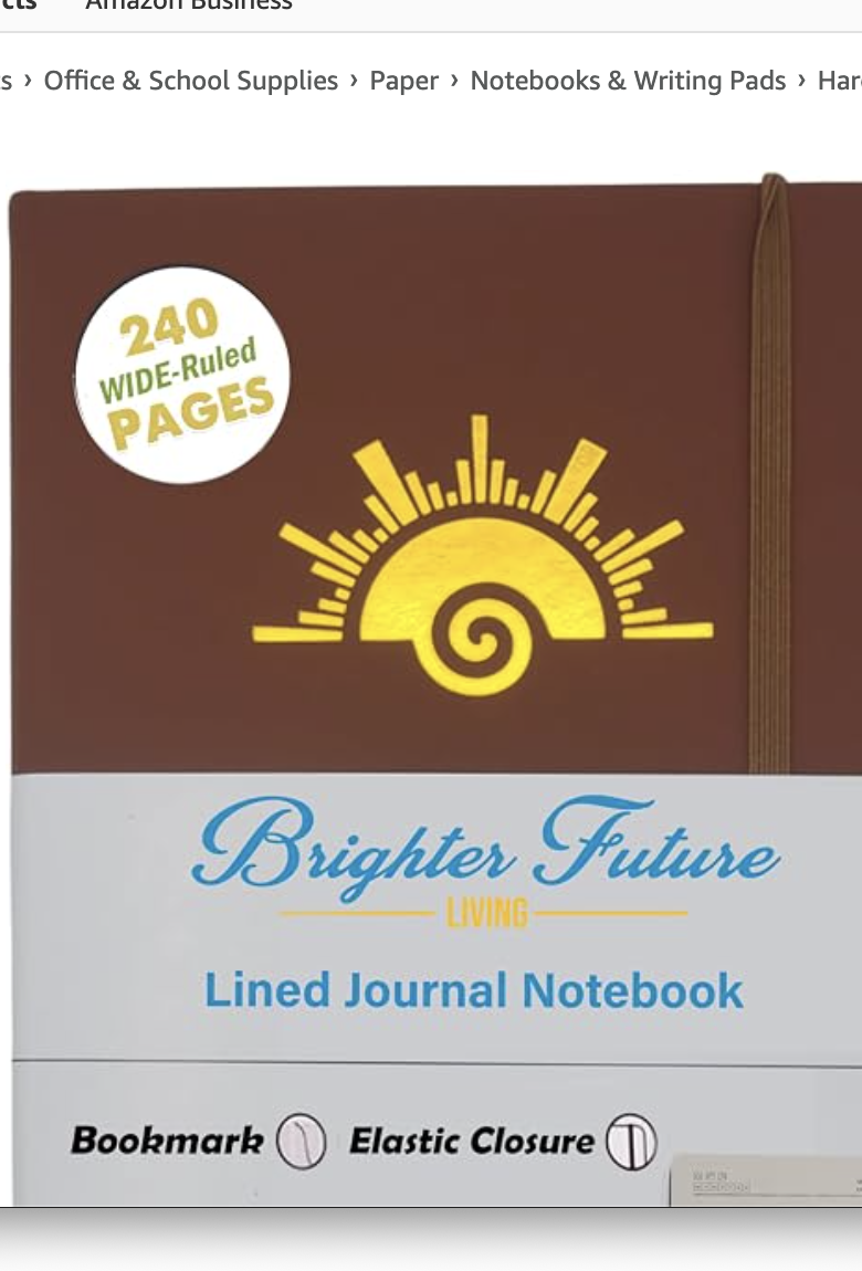 faith & focus a5 lined journal notebook brown
