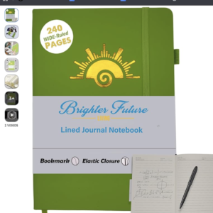 faith & focus a5 lined journal notebook brown