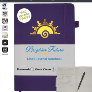 faith & focus a5 lined journal notebook brown