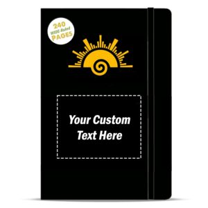 BrighterFutureLiving Lined Journal Notebook - A5 Hardcover Faux Leather Customized Journals | Journaling Notebook for Women Men | 240 Pages Ruled Notebooks Writing Travel Business Work Journal | Great Gift for Graduates and Teachers