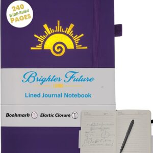 Lined Journal Notebook - A5 Hardcover Faux Leather Journals | - Journaling Notebook for Women Men | 240 Pages Ruled Notebooks Writing Travel Business Work Journal | Great Gift for Every Occasion (Purple)